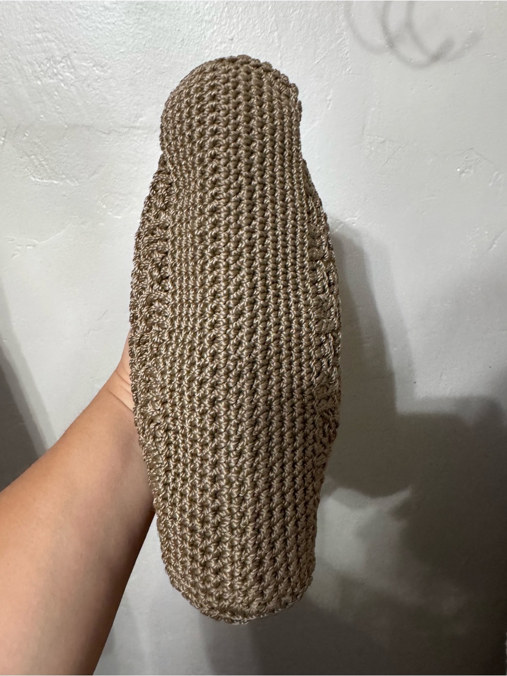 Lina Taupe Woven Crochet Shoulder Bag - Picture 7 of 7